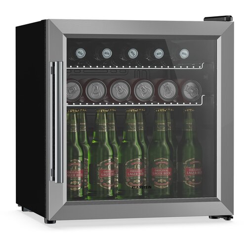 Klarstein Hladnjak za pića Beersafe s vratima od zrcalnog stakla | 44 x 48 cm | Unutarnje LED osvjetljenje | Srebrna Cijene