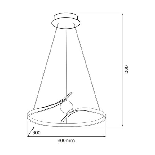  LED luster na sajli PERLA LED/34W/230V crna Slike