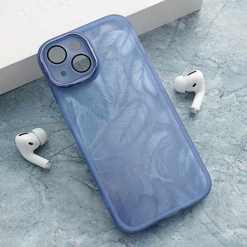  Maska za iPhone 15 Glitter Feather plava Cene