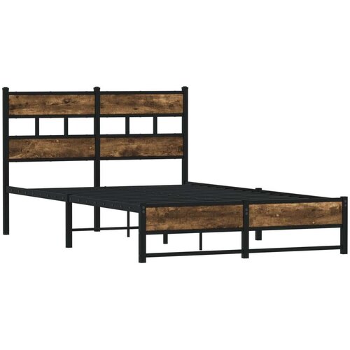 VidaXL Metalni okvir kreveta bez madraca boja hrasta 120x200 cm Slike