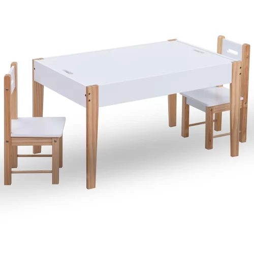 vidaXL 3-dijelni dječji set stolica i stola za crtanje crno-bijeli