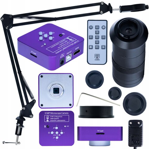 Rosfix puppis pink pro kmppp-hdmi-usb mikroskop z digitalno kamero 51MP, nastavljivim nosilcem in objektivom ODM-100X, (22084120) Slike