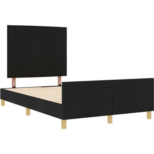  Crni okvir kreveta 140x190 cm - tkanina Slike
