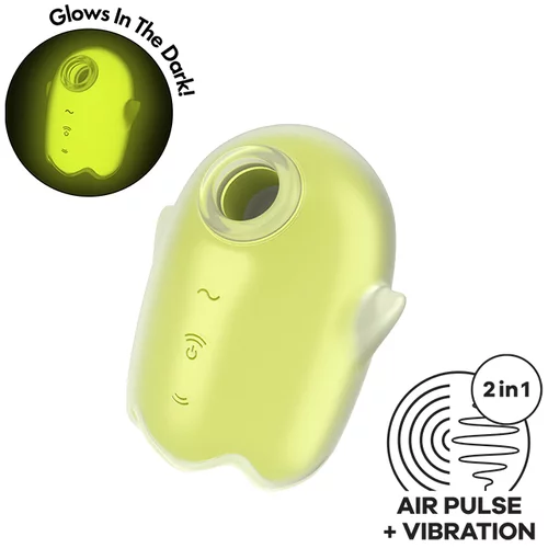 SATISFYER AIR Glowing Ghost - svjetleći zračni stimulator klitorisa (žuti)
