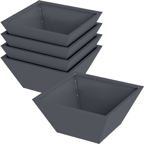  Vrtna saksija 5 pcs Antracit 35 x 35 x 15 cm Čelična vrata Slike