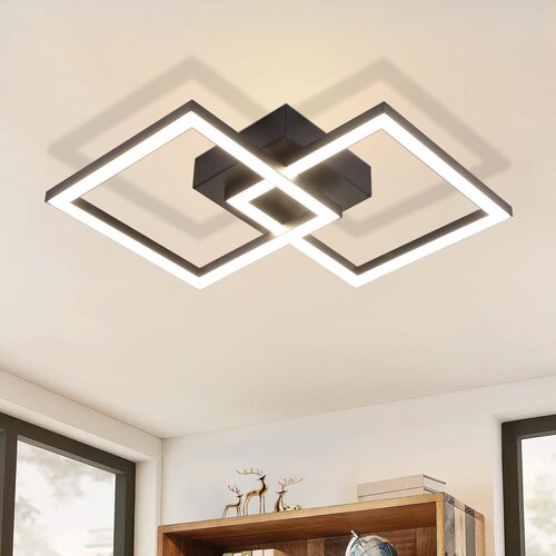 Nettlife Kvadratna LED stropna svetilka črne barve 24W 4000K nevtralno bela moderna kuhinjska svetilka, (22111152) Cene