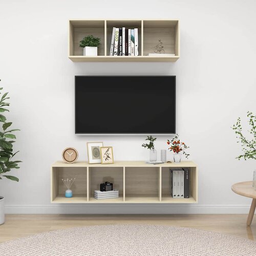  2-dijelni set TV ormarića boja hrasta sonome konstruirano drvo Smeđa Cene