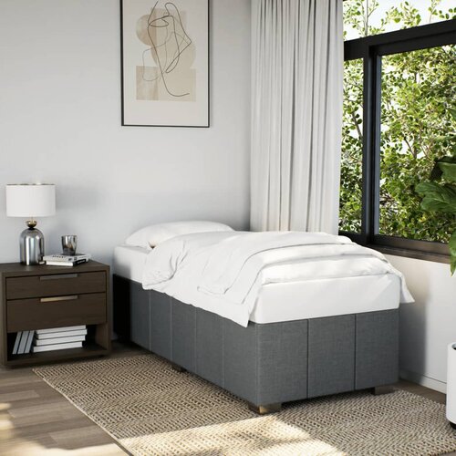 VidaXL Posteljni okvir temno siv 90x200 cm blago Slike