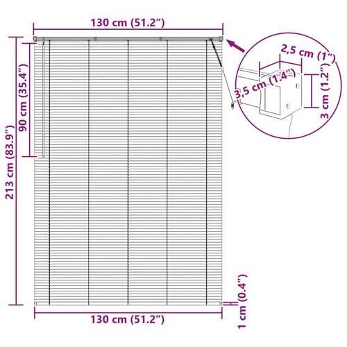  Venecijanska roleta Svijetlo smeđa s uzorkom 213 x 130 cm PVC - Svjetlosmeđa 130 x 213 cm Slike