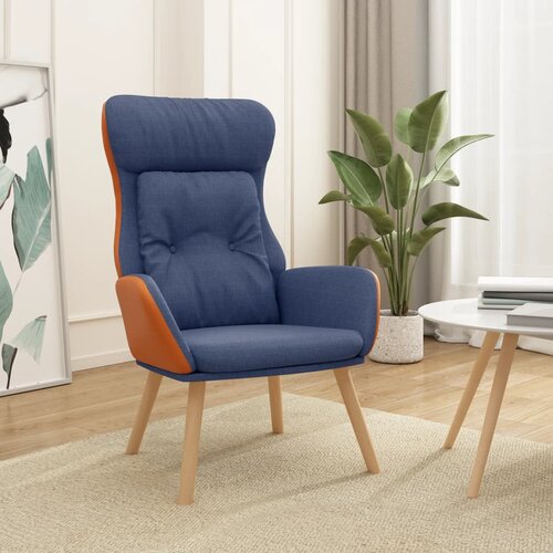 The Living Store Stol za sproščanje modro blago in PVC - Stol Za Sproščanje, (21420448) Cene