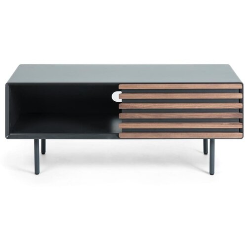 Kave Home Črna TV omarica v orehovem dekorju 120x48,5x45 cm Kesia &amp;ndash; Slike