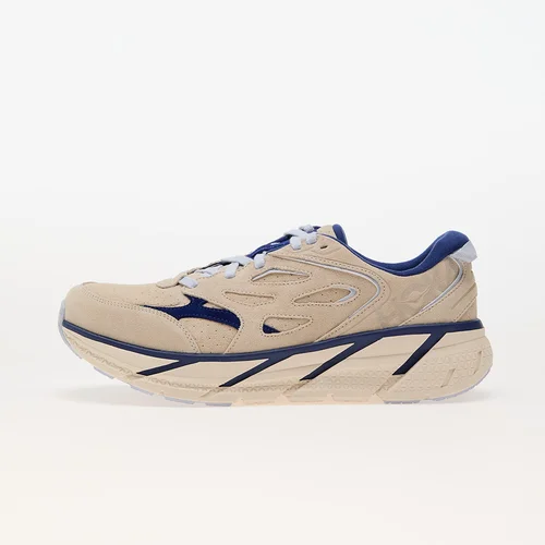 Hoka U Clifton L Suede Oat Milk/ Bellwether Blue