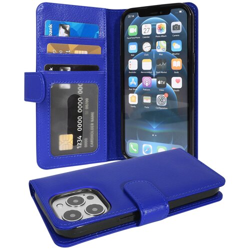 Cadorabo Ohišje, združljivo z Apple iPhone 13 PRO v neptunova modra - Zaščitni ovitek z magnetnim zapiranjem in 3 režami za kartice, (20548080) Cene