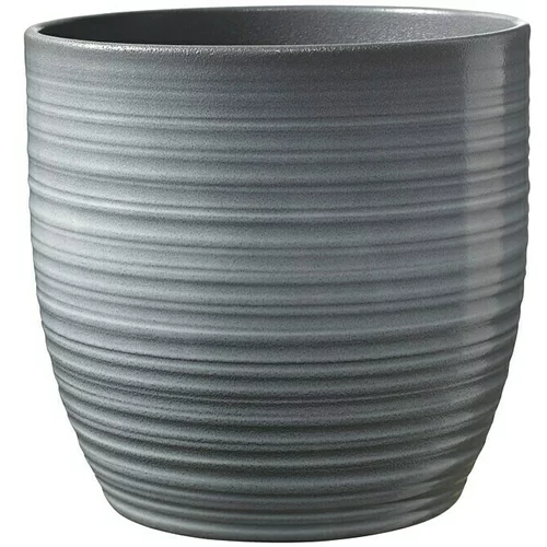 Soendgen Keramik Okrugla tegla za biljke (Vanjska dimenzija (ø x V): 13 x 12 cm, Svijetlosive boje, Keramika, Sjaj)