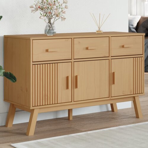 vidaXL Komoda OLDEN rjava 114x43x73,5 cm trdna borovina Cene