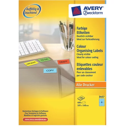 Avery Zweckform Etikete za označevanje, modre 105 x 148 mm