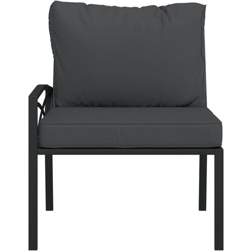  Vrtne stolice sa sivim jastucima 2 kom 62 x 75 x 79 cm čelične Slike