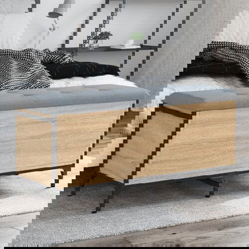 vidaXL Klop za shranjevanje sonoma hrast 102x42x45 cm inženirski les Cene