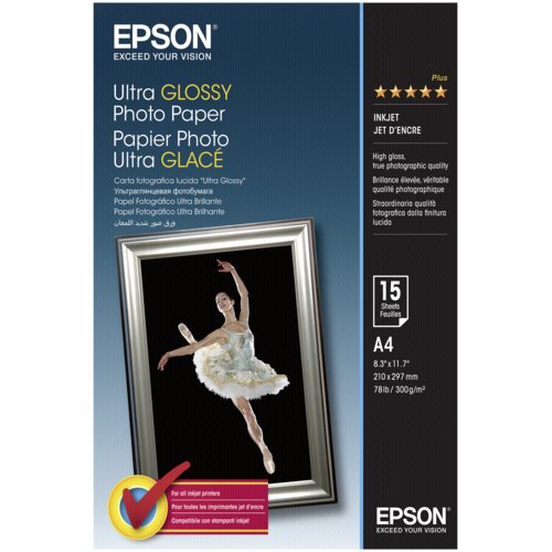 Epson Foto papir C13S041927 (ultra gloss), A4, 15 listov, 300 gramov Slike