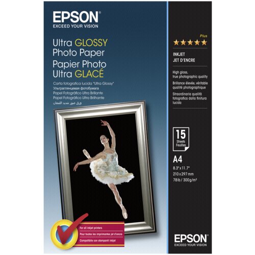 Epson Ultra Glossy Photo Paper A4, 15 Sheet, 300g S041927 Slike