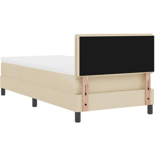 Krevet s kutijom opruge s madracem krem 100x200 cm tkanina Slike