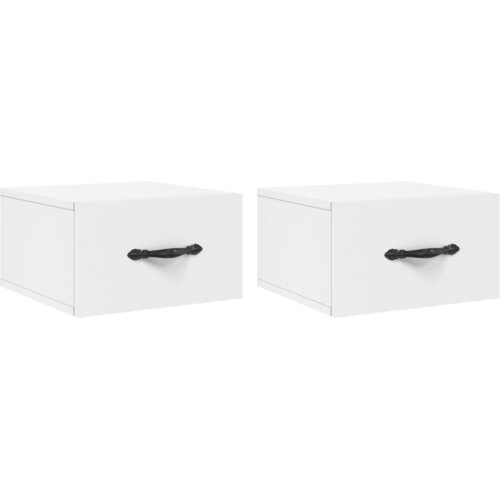  Zidni noćni ormarići 2 kom bijeli 35 x 35 x 20 cm Slike