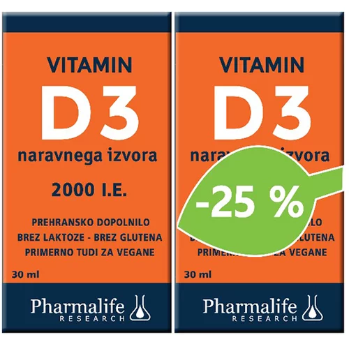 Pharmalife Vitamin D3 2000 i.e., kapljice, AKCIJA dvojno pakiranje