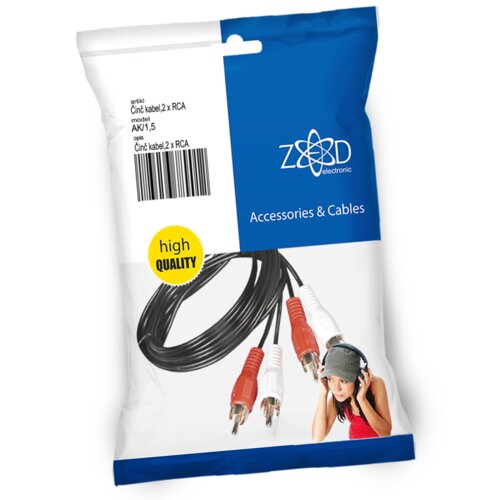 Zed_Electronic Činč kabl 1.5 met., 2 x RCA Slike