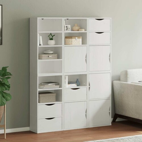  Bočni ormarići 6 kom ODDA bijeli 40x24x79 cm puno drvo bor Cijene