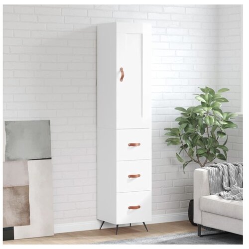 vidaXL Visoka komoda sjajna bijela 34 5x34x180 cm konstruirano drvo Cijene