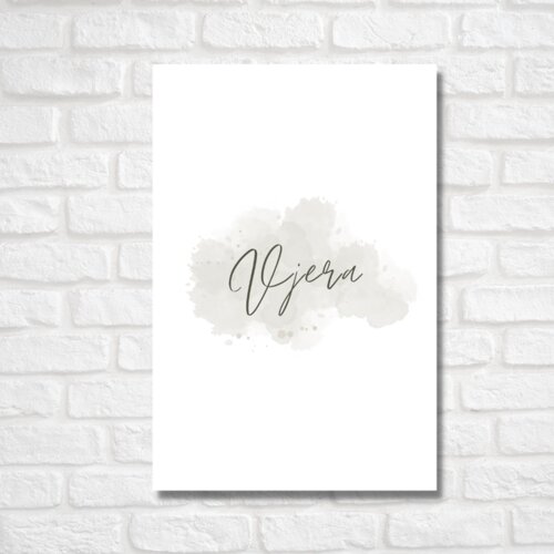Poklon Dobra Ideja Set tri drvene slike Vjera, Ufanje i Ljubav, 22x33 cm Slike
