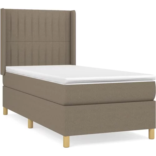 vidaXL Box spring postelja z vzmetnico taupe 80x200 cm blago, (20897593)