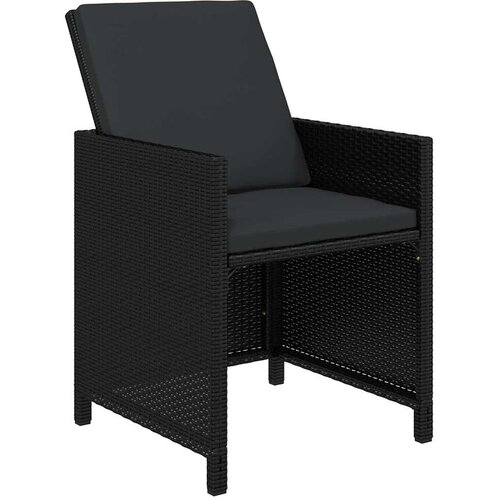  9-dijelni vrtni blagovaonski set s jastucima crni od poliratana Crna Dužina stola 219 cm Slike