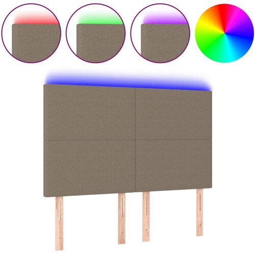 Maison Chic led posteljno vzglavje - vzglavna omarica - nočna omarica taupe 144x5x118/128 cm blago, (21706280) Cene