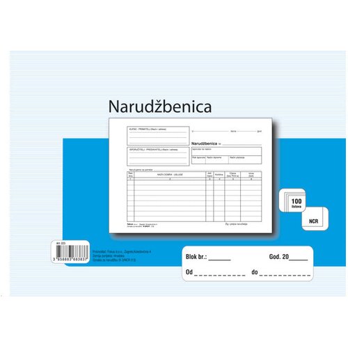  OBRAZAC B-3/NCR NARUDŽBENICA A5 FOKUS Cijene