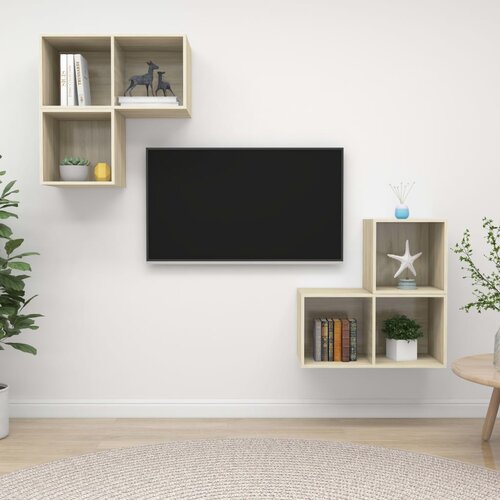 VidaXL 4-dijelni set TV ormarića boja hrasta sonome od iverice Slike