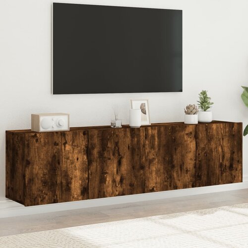 VidaXL Stenske TV omarice 2 kosa dimljen hrast 80x30x41 cm Slike