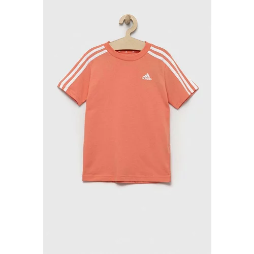 Adidas Otroška bombažna kratka majica U 3S oranžna barva