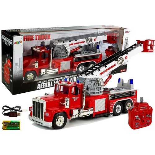 Lean Toys Gasilsko vozilo 60 cm raztegljiva vrtljiva lestev R/C zvočna sirena Slike