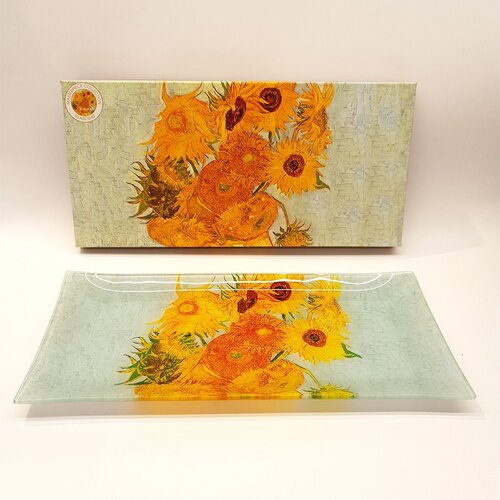 Easy Life VASE WITH TWELVE SUNFLOWERS / desertni krožnik v darilnem pakiranju Slike