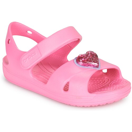 Crocs Sandali &amp;amp; Odprti čevlji CLASSICCROSSSTRAPCHARMSANDAL T Rožnata Slike