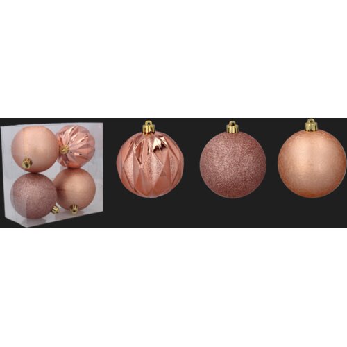 Molarem Home Set od 4 kuglice za božićno drvce &amp;ndash; 8 cm, roza Slike