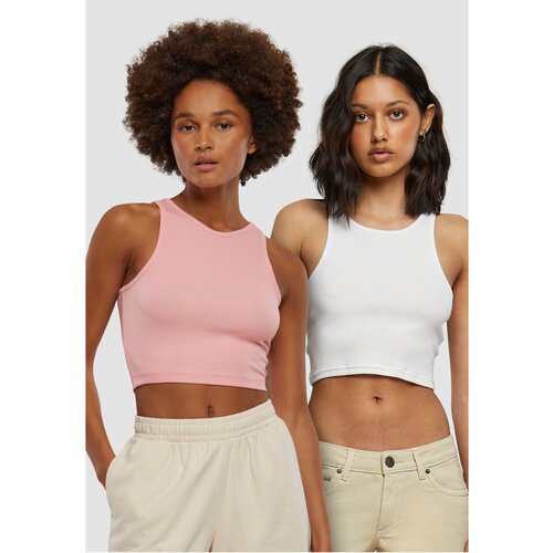 Urban Classics Women's Cropped Rib Top - 2 Pack Pink+White Cijene