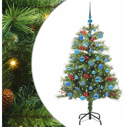 vidaXL Umestno božično drevo z LED lučmi Zelena 150 cm PVC in kovina, (5000067491) Cene
