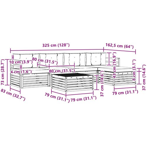  Set vanjskih sofa 6 kom. Prirodna i antracit Slike