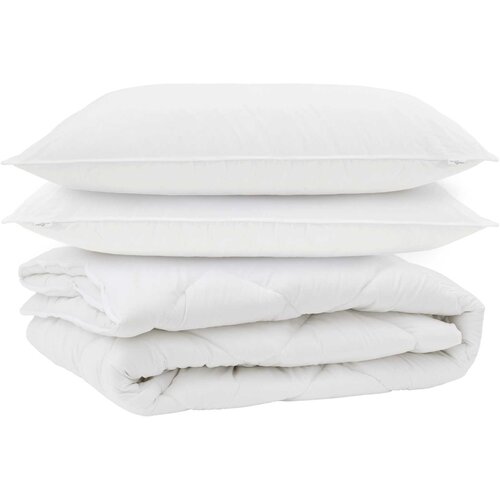  Duvet za sve sezone s jastukom 3 kom. Bijela Mikrovlakna 260 x 220 cm Slike