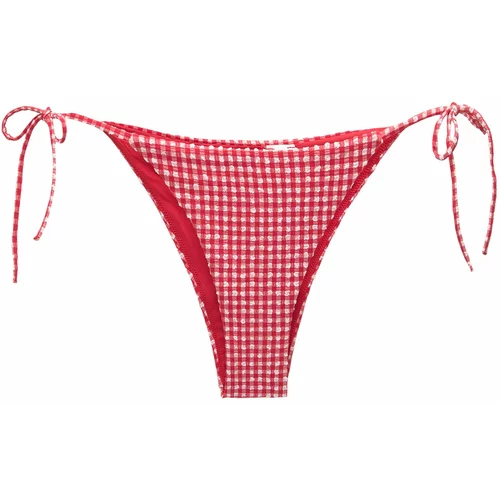 Pull&Bear Bikini hlačke 'VICHY' krvavo rdeča / bela