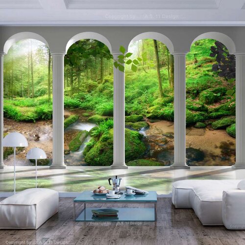  Samoljepljiva foto tapeta - Pillars and Forest 245x175 Slike
