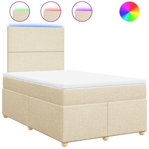 VidaXL Box spring postelja z vzmetnico krem 120x190 cm blago, (21305507) Slike