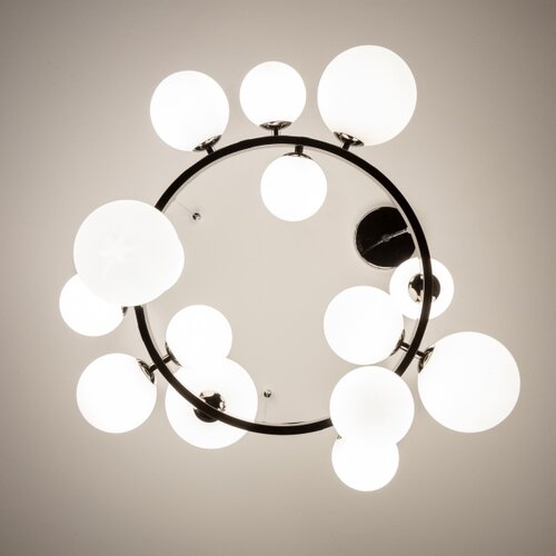  Brilagi - LED luster na sajli MILLA 15xG9/3W/230V crni hrom/bela Slike
